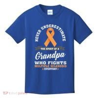 Grandpa Fights Multiple Sclerosis Ms Warrior Gift Kids T-Shirt thumb 0