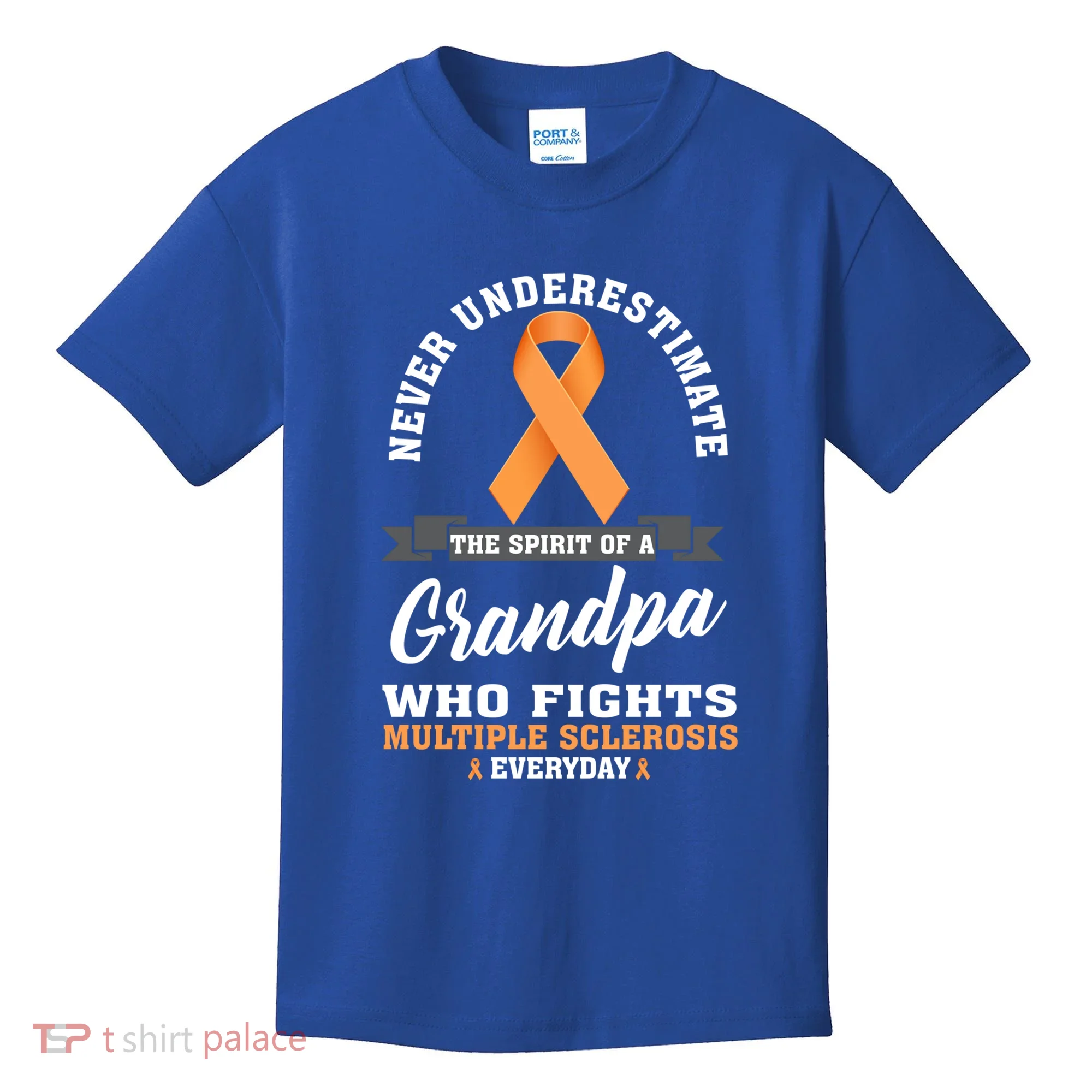 Grandpa Fights Multiple Sclerosis Ms Warrior Gift Kids T-Shirt