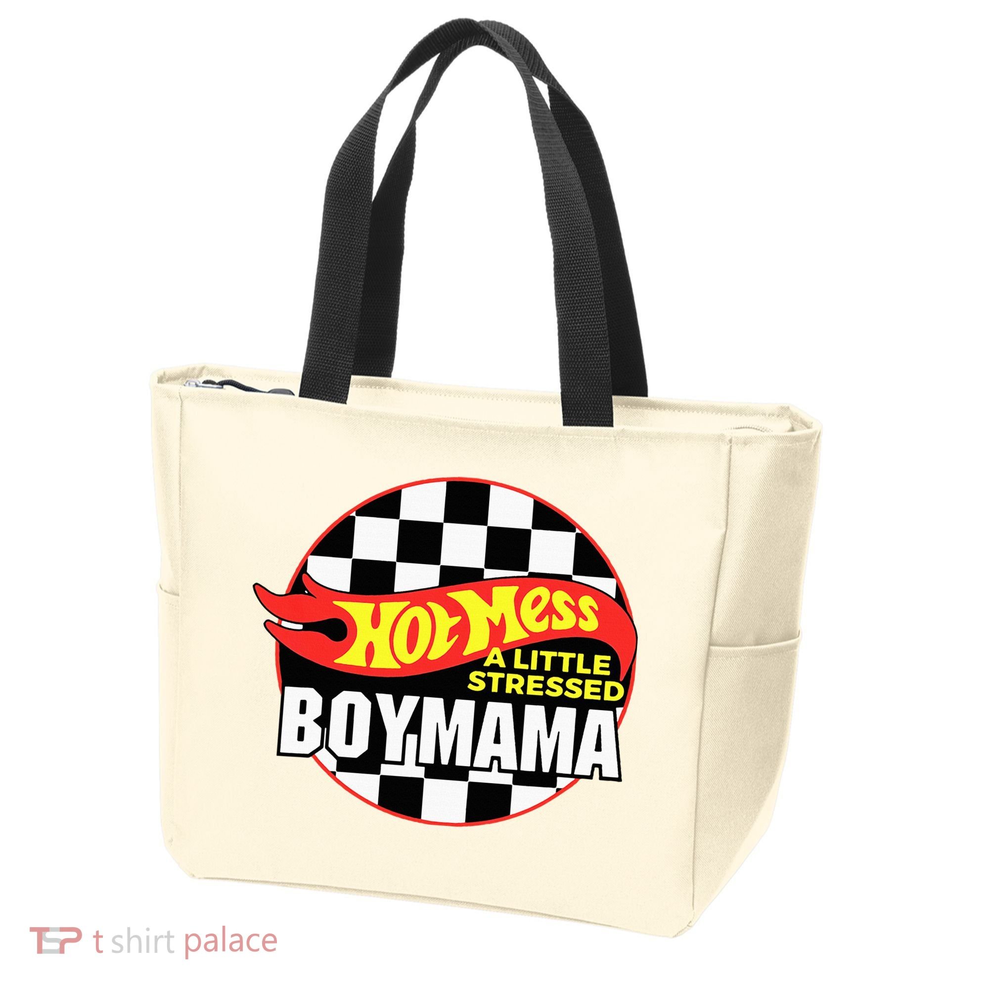 Gifts For Mom Hot Mess A Little Stressed Boy Mama Tote Bag