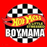 Gifts For Mom Hot Mess A Little Stressed Boy Mama Santa Hat thumb 1