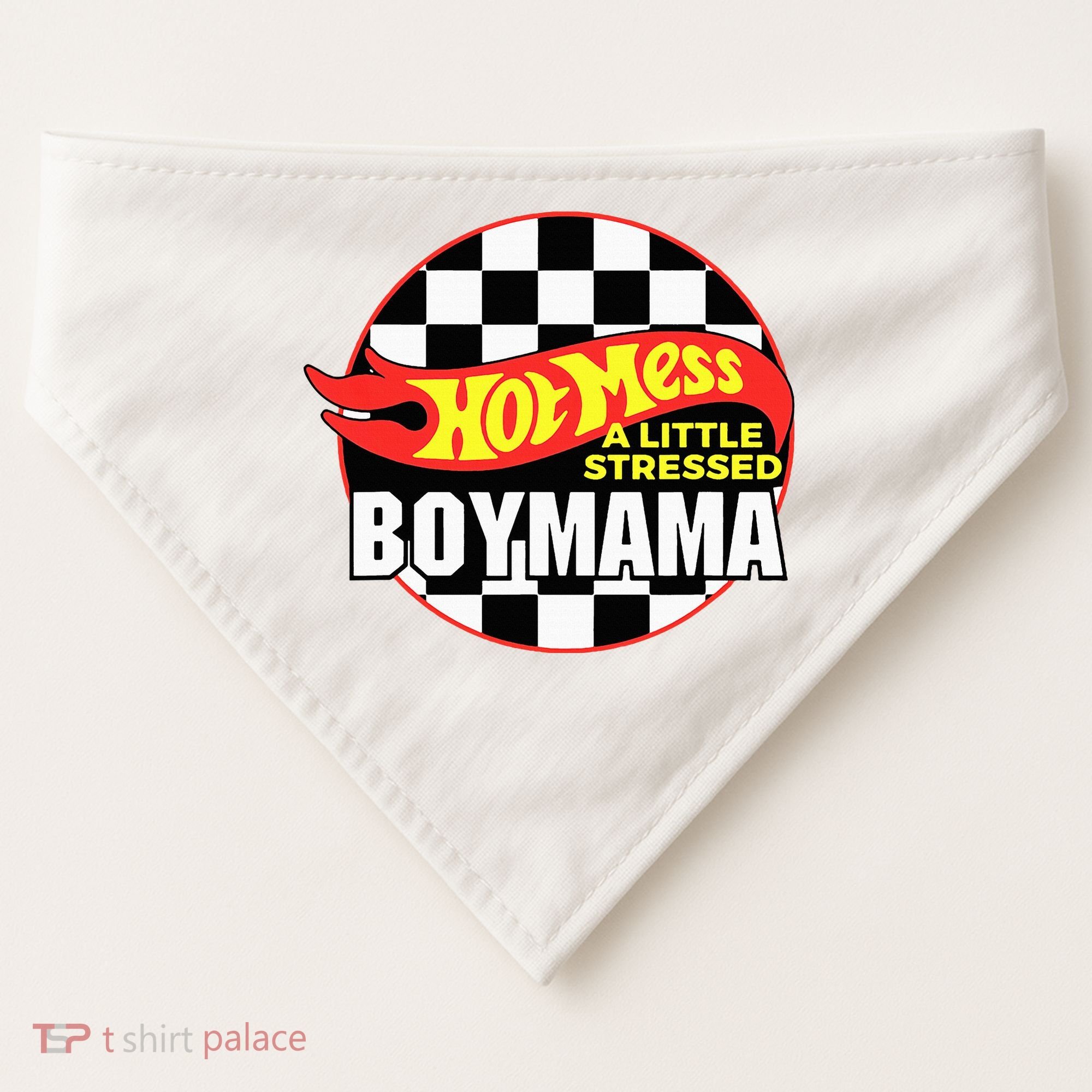 Gifts For Mom Hot Mess A Little Stressed Boy Mama USA-Made Doggie Bandana
