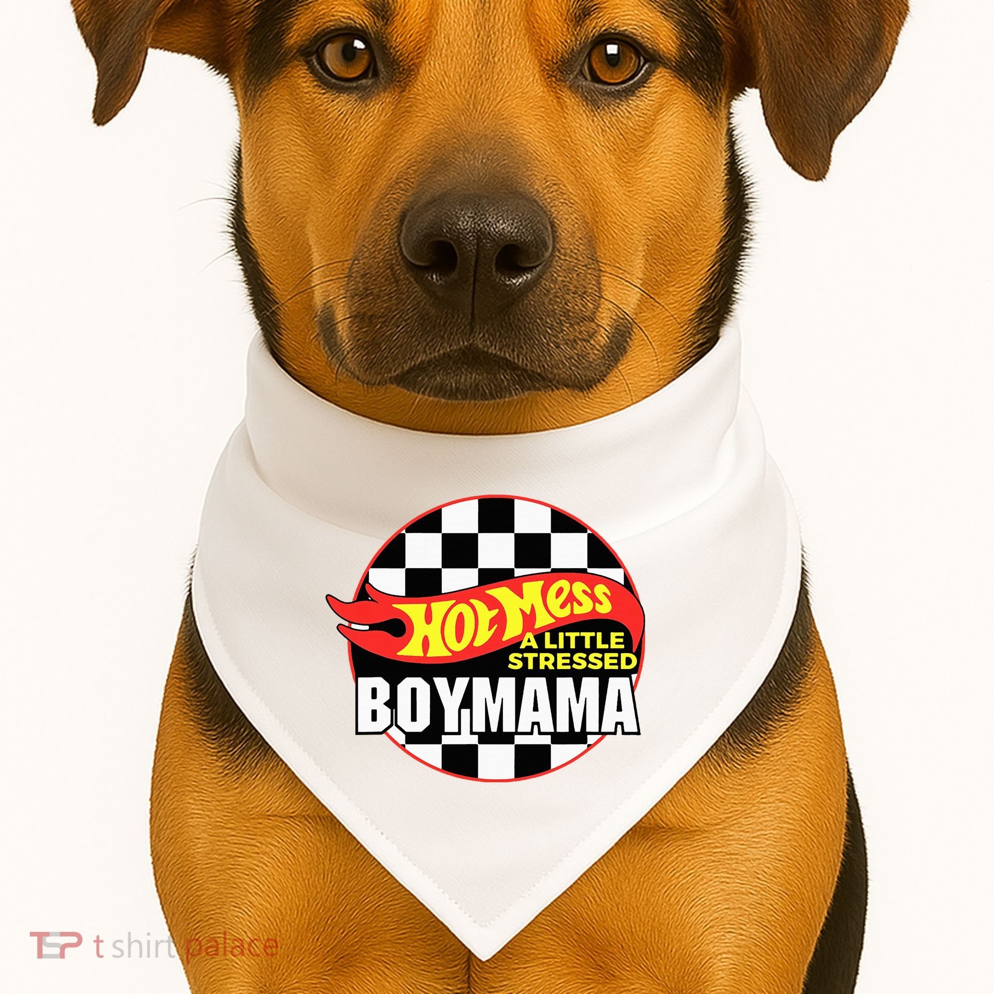 Gifts For Mom Hot Mess A Little Stressed Boy Mama USA-Made Doggie Bandana
