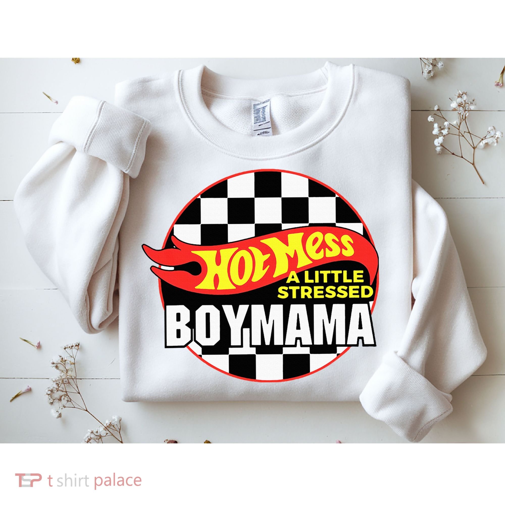 Gifts For Mom Hot Mess A Little Stressed Boy Mama Sweatshirt