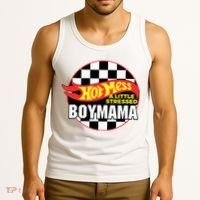Gifts For Mom Hot Mess A Little Stressed Boy Mama Tank Top thumb 3
