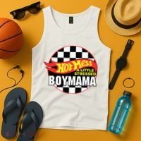 Gifts For Mom Hot Mess A Little Stressed Boy Mama Tank Top thumb 4