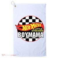 Gifts For Mom Hot Mess A Little Stressed Boy Mama Golf Towel thumb 0