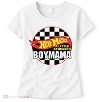 Gifts For Mom Hot Mess A Little Stressed Boy Mama Women's T-Shirt thumb 0