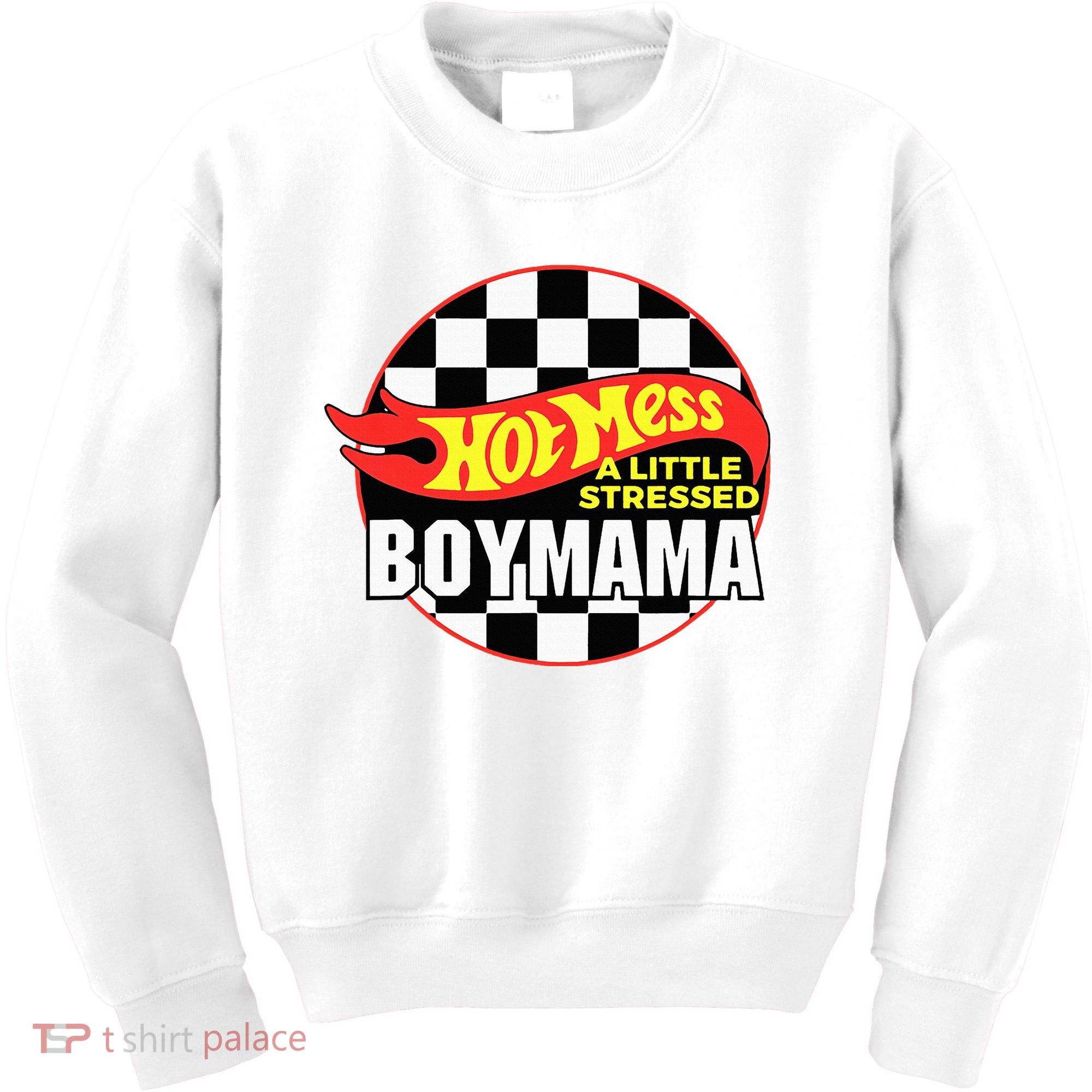 Gifts For Mom Hot Mess A Little Stressed Boy Mama Kids Sweatshirt
