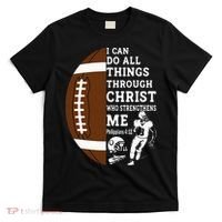 Gifts Football Motivational Bible Verse Christian  T-Shirt thumb 0