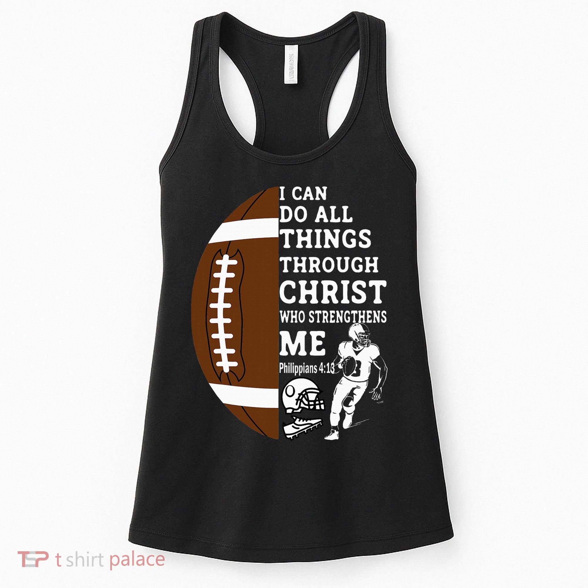 Gifts Football Motivational Bible Verse Christian  Women's Tank Top