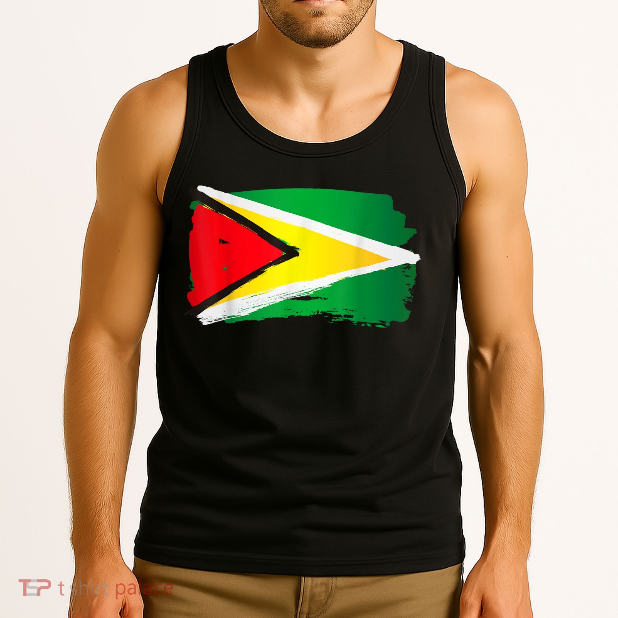 Guyana Flag Paint Style Tank Top