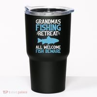 Grandmas Fishing Retreat All Welcome Fish Beware Grandma Tumbler thumb 0