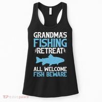 Grandmas Fishing Retreat All Welcome Fish Beware Grandma Women's Tank Top thumb 0