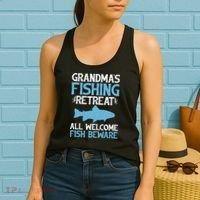 Grandmas Fishing Retreat All Welcome Fish Beware Grandma Women's Tank Top thumb 2