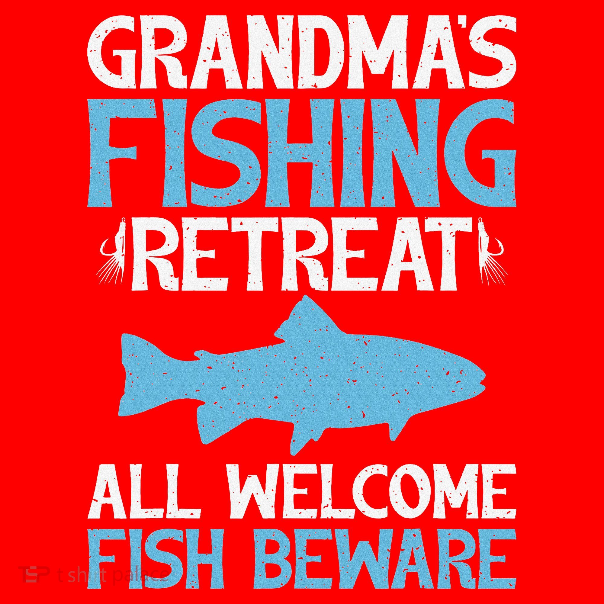 Grandmas Fishing Retreat All Welcome Fish Beware Grandma Santa Hat