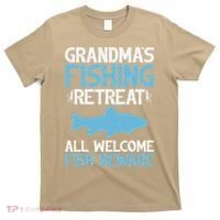 Grandmas Fishing Retreat All Welcome Fish Beware Grandma T-Shirt thumb 0
