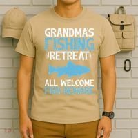 Grandmas Fishing Retreat All Welcome Fish Beware Grandma T-Shirt thumb 6