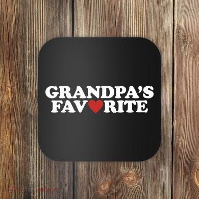 Grandpas Favorite Red Heart Cute Gift Coaster