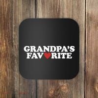 Grandpas Favorite Red Heart Cute Gift Coaster thumb 0