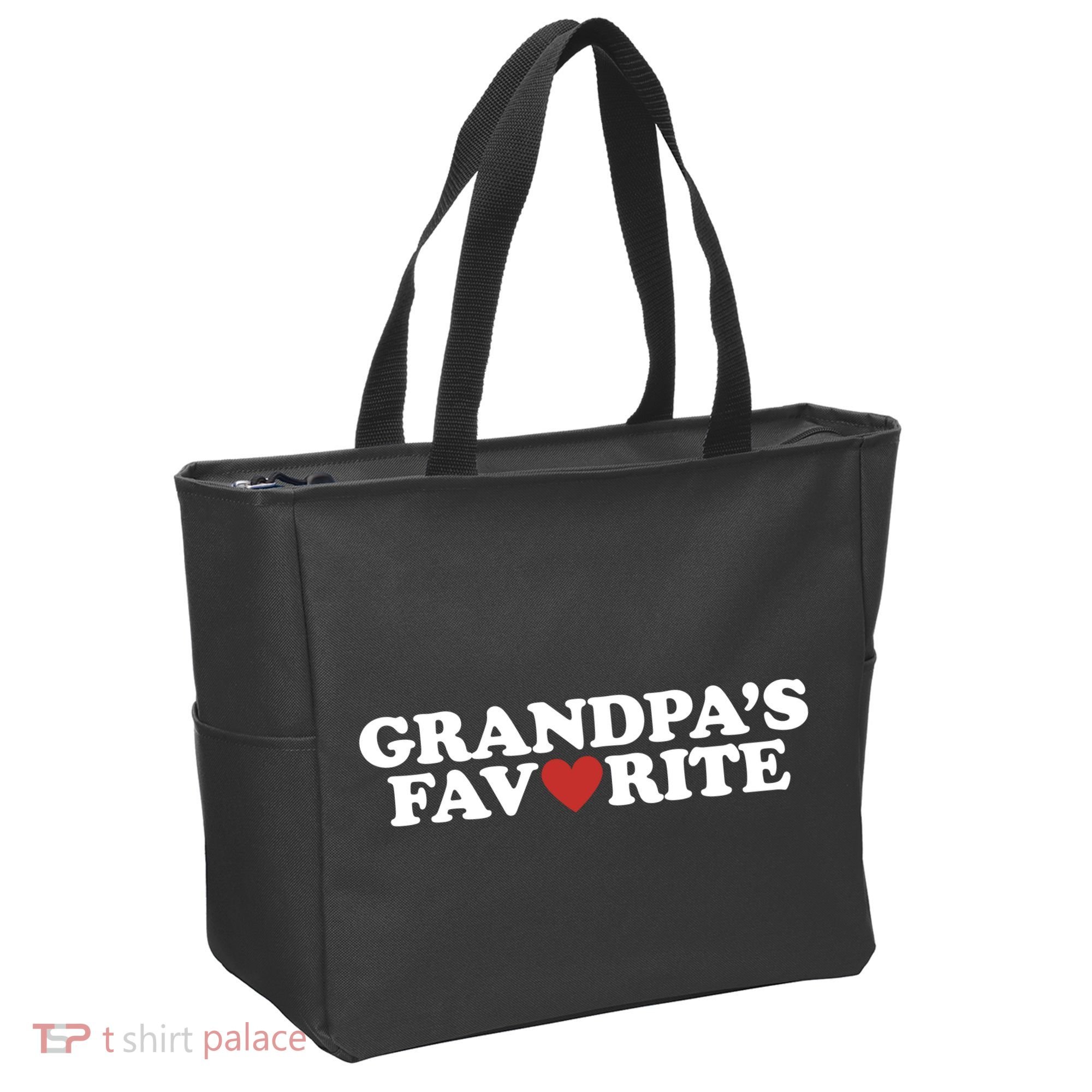 Grandpas Favorite Red Heart Cute Gift Tote Bag