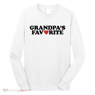 Grandpas Favorite Red Heart Cute Gift Long Sleeve Shirt