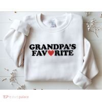 Grandpas Favorite Red Heart Cute Gift Sweatshirt thumb 2