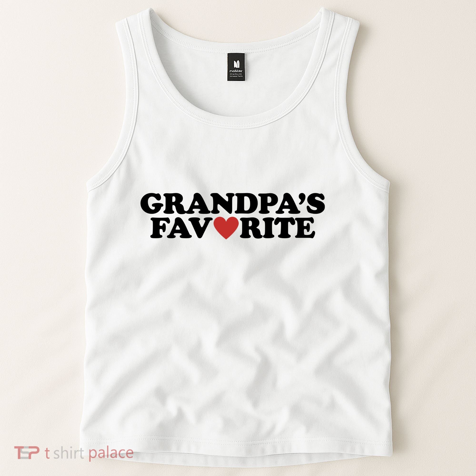Grandpas Favorite Red Heart Cute Gift Tank Top