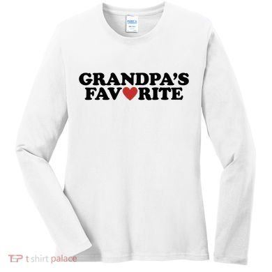 Grandpas Favorite Red Heart Cute Gift Women's Long Sleeve Shirt