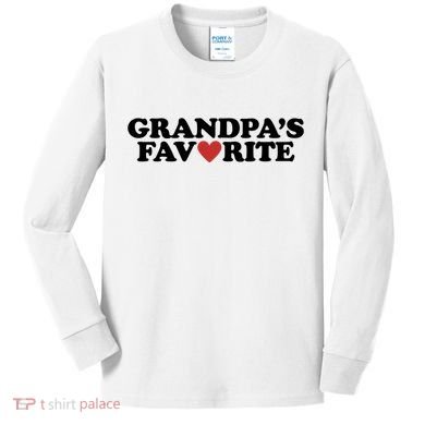 Grandpas Favorite Red Heart Cute Gift Kids Long Sleeve Shirt