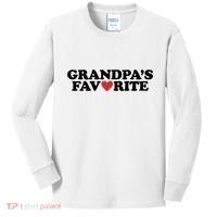 Grandpas Favorite Red Heart Cute Gift Kids Long Sleeve Shirt thumb 0