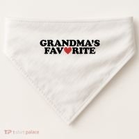 Grandmas Favorite Red Heart Cute Gift USA-Made Doggie Bandana thumb 0