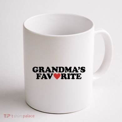 Grandmas Favorite Red Heart Cute Gift Coffee Mug back