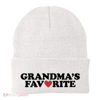 Grandmas Favorite Red Heart Cute Gift Beanie thumb 0