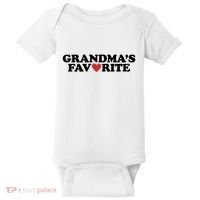 Grandmas Favorite Red Heart Cute Gift Baby Bodysuit thumb 0