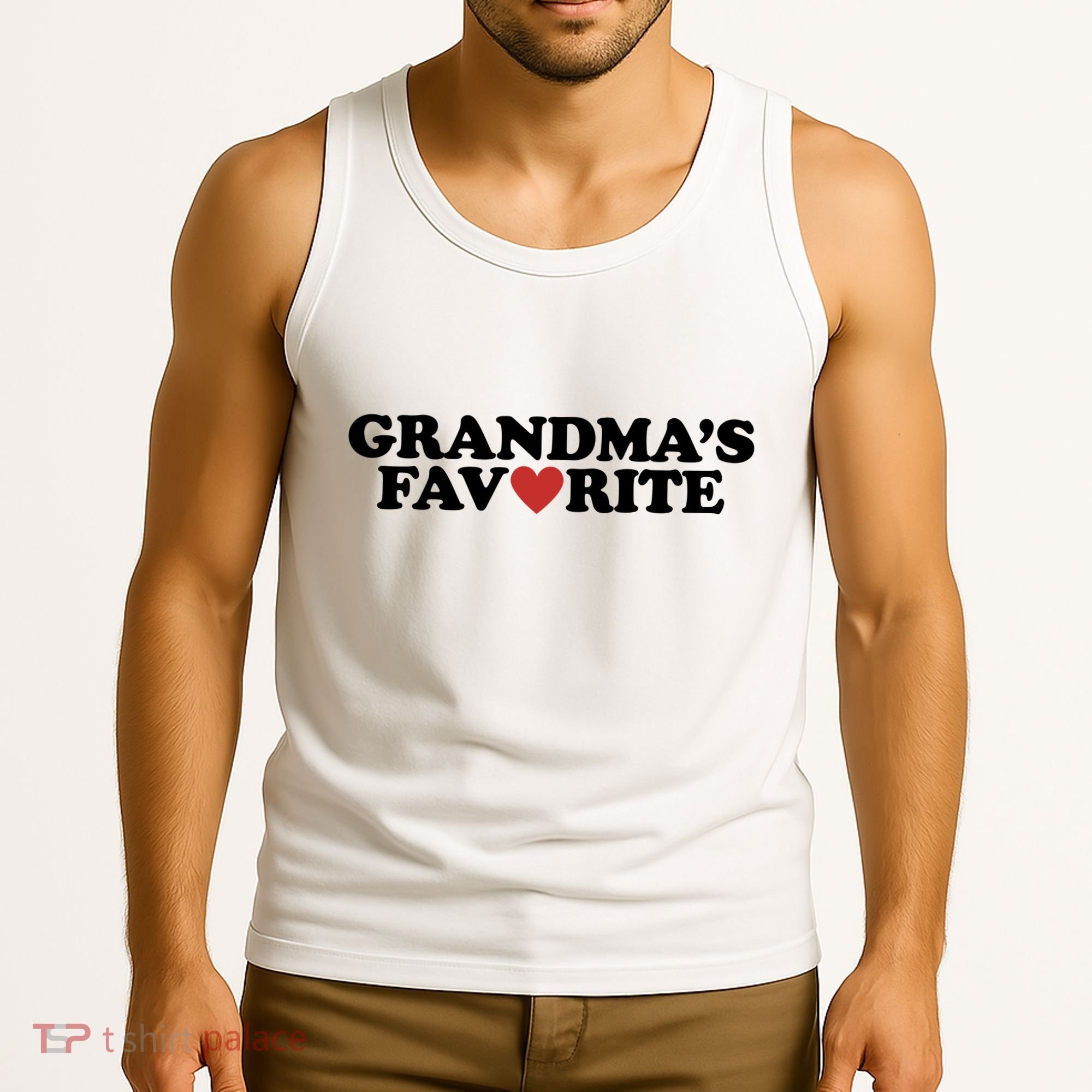 Grandmas Favorite Red Heart Cute Gift Tank Top