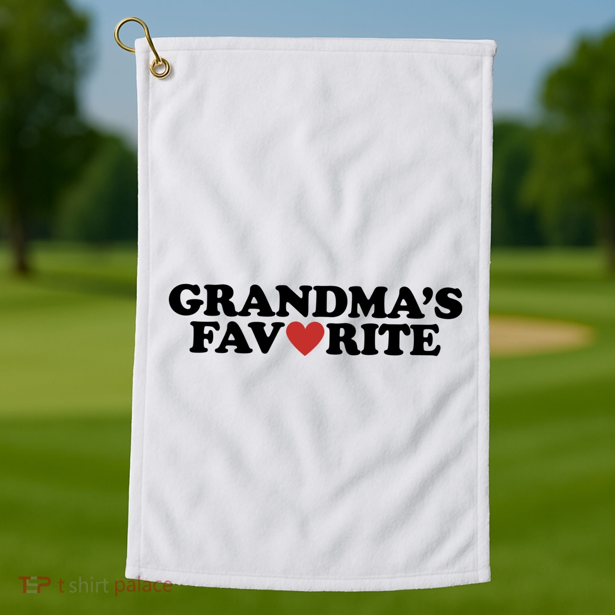 Grandmas Favorite Red Heart Cute Gift Golf Towel