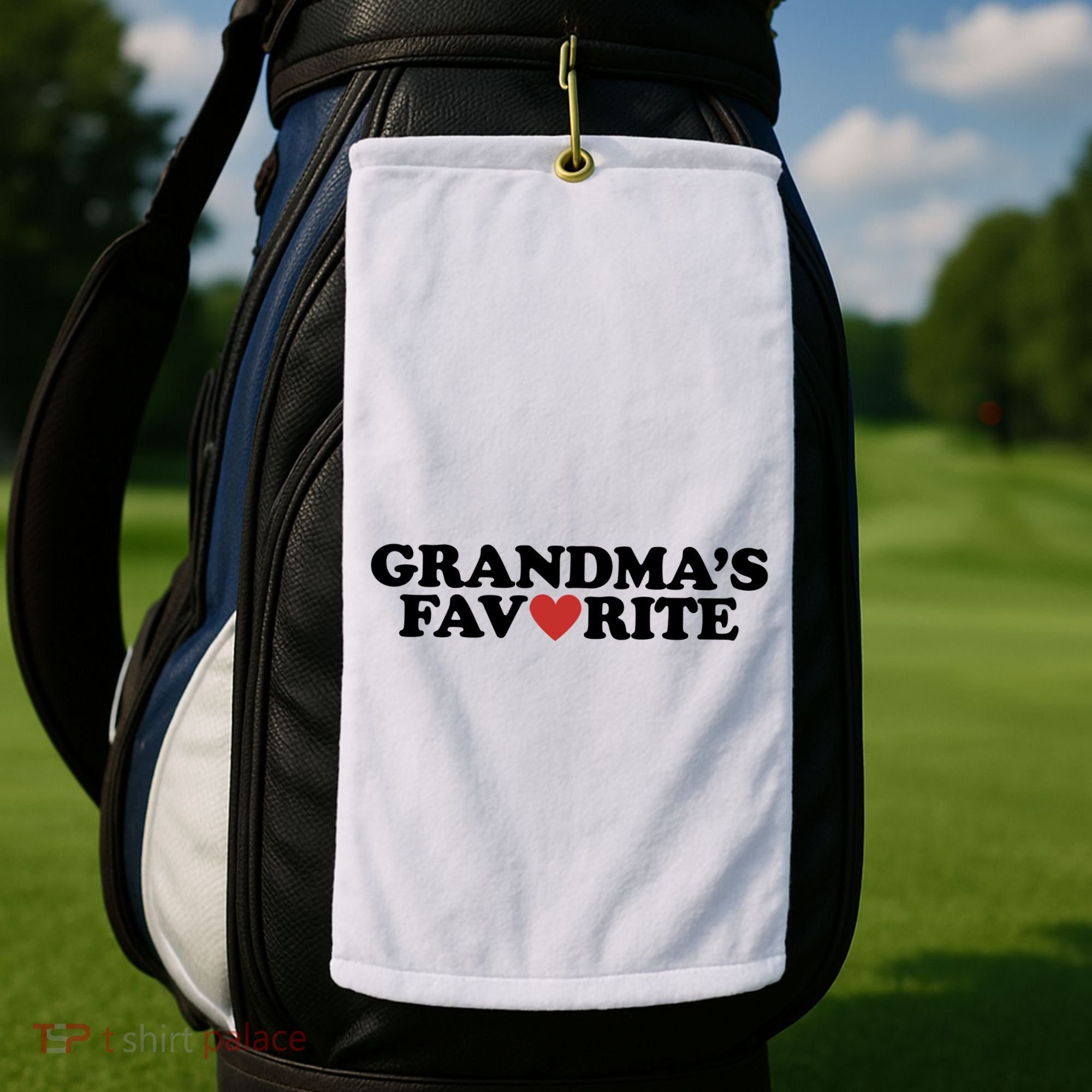 Grandmas Favorite Red Heart Cute Gift Golf Towel