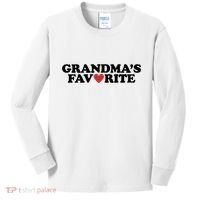 Grandmas Favorite Red Heart Cute Gift Kids Long Sleeve Shirt thumb 0
