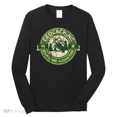 Geocaching Funny Retro Distressed Geocache Lover Long Sleeve Shirt