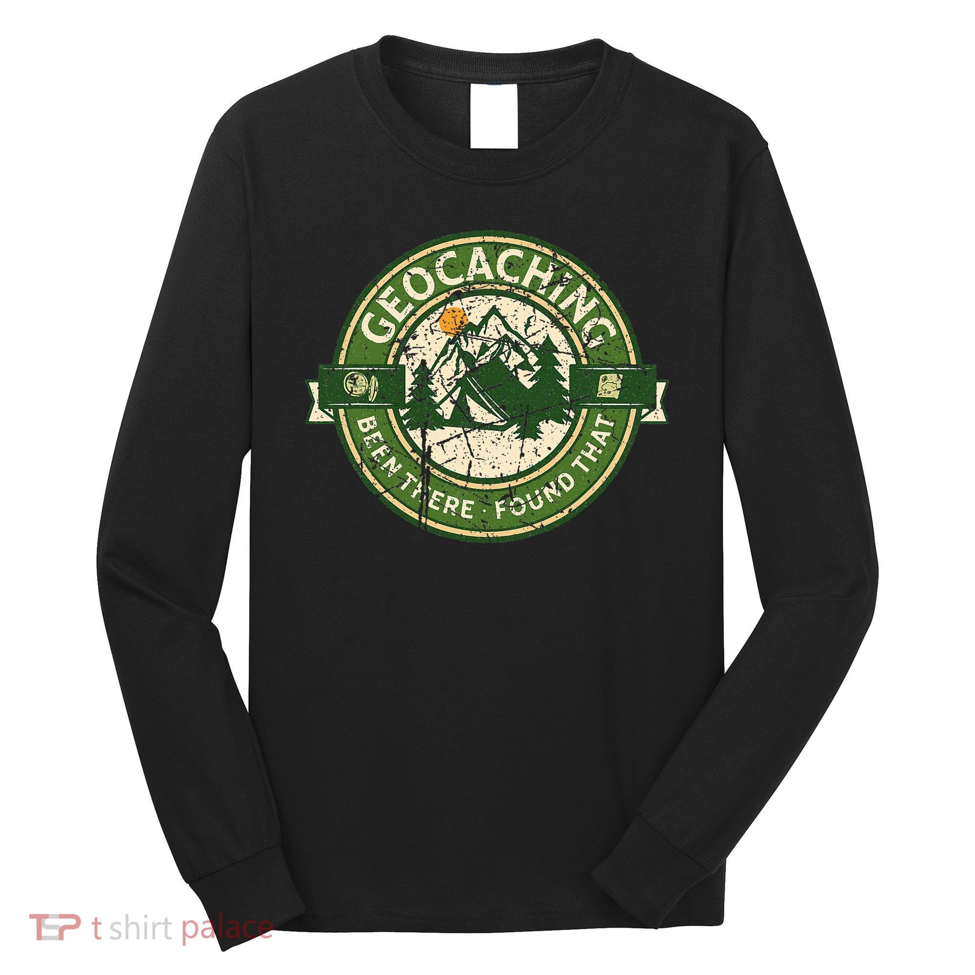 Geocaching Funny Retro Distressed Geocache Lover Long Sleeve Shirt