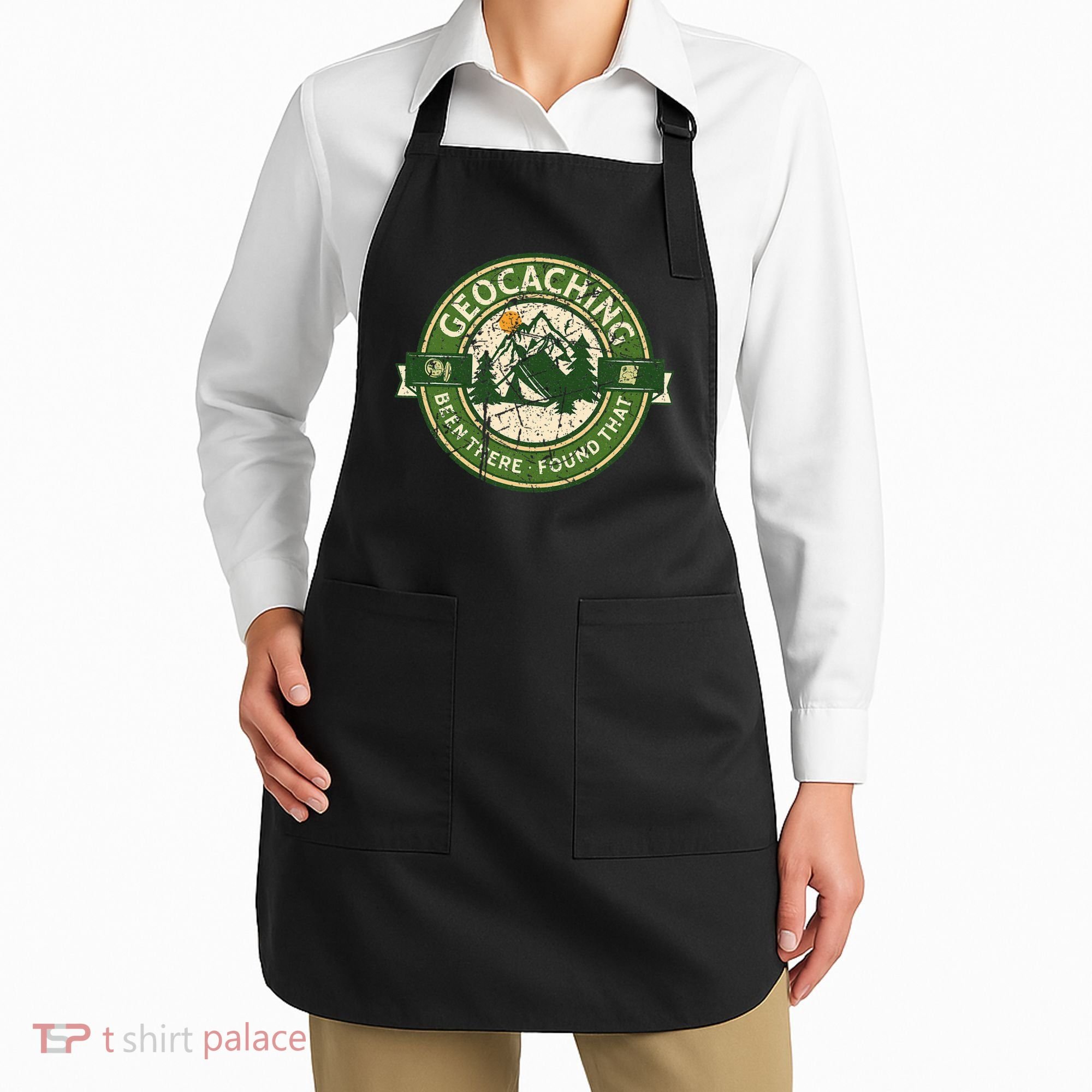 Geocaching Funny Retro Distressed Geocache Lover Apron
