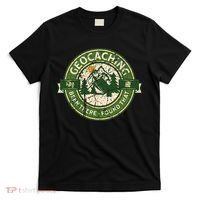 Geocaching Funny Retro Distressed Geocache Lover T-Shirt thumb 0
