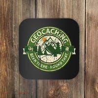 Geocaching Funny Retro Distressed Geocache Lover Coaster thumb 0