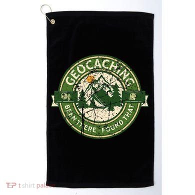 Geocaching Funny Retro Distressed Geocache Lover Golf Towel
