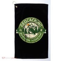 Geocaching Funny Retro Distressed Geocache Lover Golf Towel thumb 0
