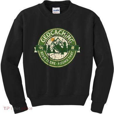 Geocaching Funny Retro Distressed Geocache Lover Kids Sweatshirt