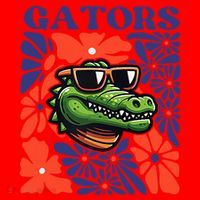 Gators Floral Retro Back To School Spirit Squad Santa Hat thumb 1