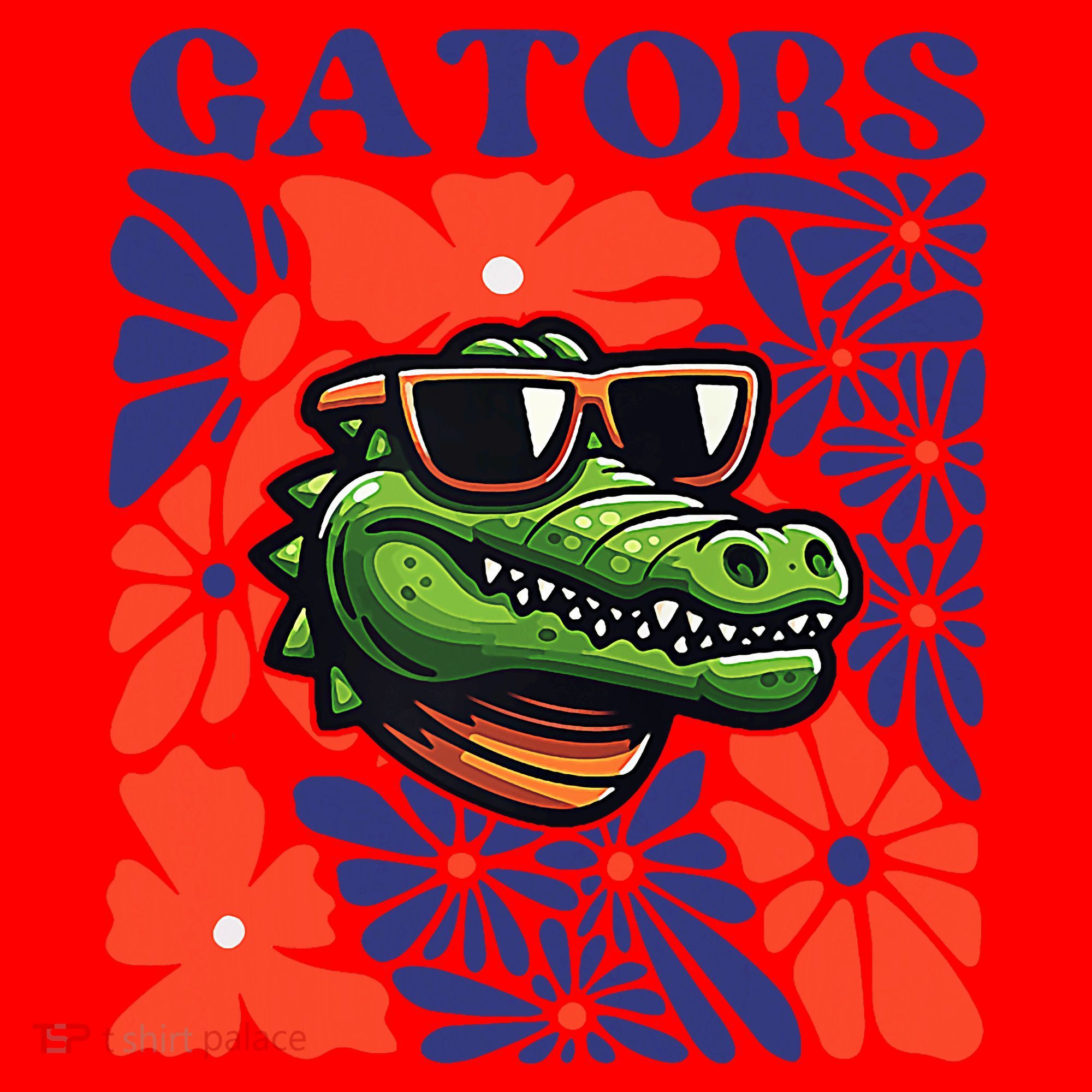Gators Floral Retro Back To School Spirit Squad Santa Hat