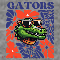 Gators Floral Retro Back To School Spirit Squad Toddler Hoodie thumb 2