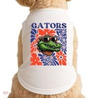 Gators Floral Retro Back To School Spirit Squad Doggie Tank thumb 0